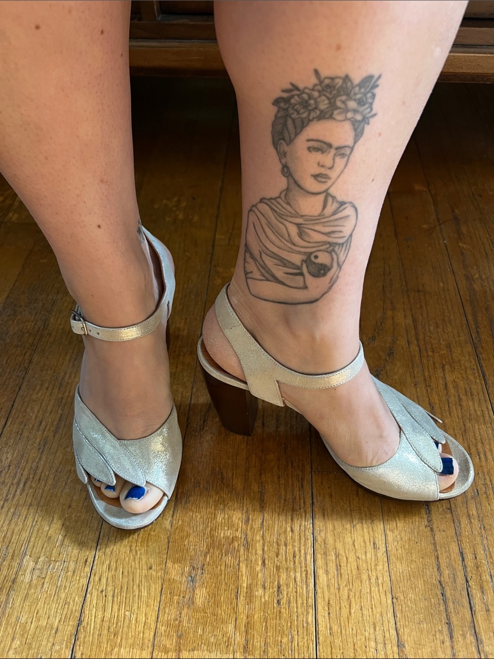Chie Mihara Handmade in Spain Silver Open-Toe Block Heel Sandals